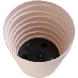 Цена за 2 шт. Кашпо для цветов пластиковое 1,4л d-14,5см "Бархан" Кремовый