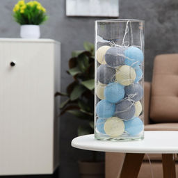 Гирлянда Нить 5 м с насадками Клубки небесные, IP20, прозрачная нить, 20 LED, свечение тёплое белое, 220 В - Luazon lighting фото 11