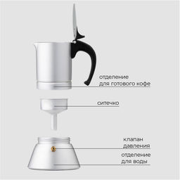 Кофеварка гейзерная Magistro Salem, на 6 чашек, 300 мл, индукция, алюминий, серебристая