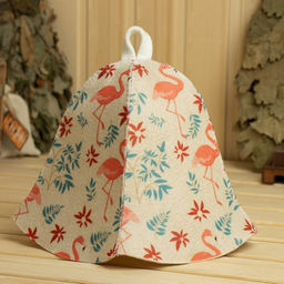 Шапка для бани Розовый фламинго