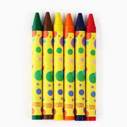 Цена за 5 шт. Восковые мелки, 6 цветов «Школьные»