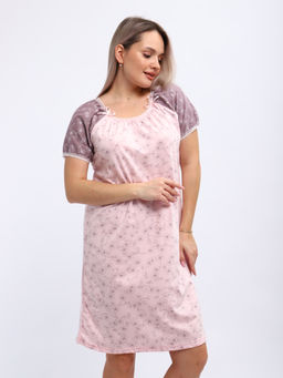 М296 сорочка Карина(цветы на розовом)