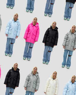 Куртка летучая мышь женская с капюшоном зимняя голубого цвета 9617Gl - Mtforce фото 17