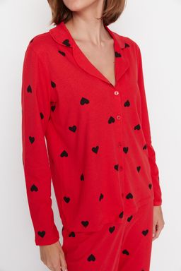 Trendyolmilla Lacivert %100 Pamuklu Kalpli Orme Pijama Tak?m? THMAW21PT0548 фото 3