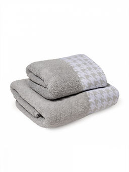 Набор махровых полотенец 2шт 35x70, 50x90 серый махровая ткань