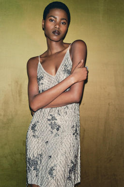 BEADED FRINGE TULLE DRESS - Zara фото 2