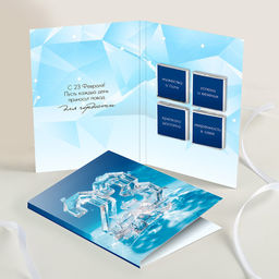 Открытка 4 шоколадки "23 (ледяные цифры)"