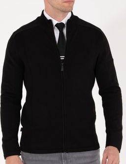 Siyah Slim Fit Fermuarl_ Triko H_rka