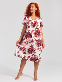 Ночная сорочка женская кулирка "КАРМЕЛИТА" БОРДО С ДЕФЕКТОМ