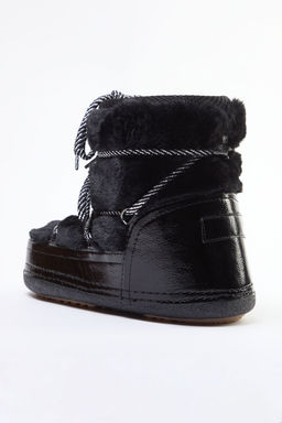 Trendyolmilla Shoes Siyah Kurklu Bagc?kl? Pelus Kad?n Kar Bot TAKAW25BO00050  фото 5