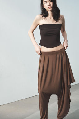 ASYMMETRIC FLOWING BAGGY TROUSERS