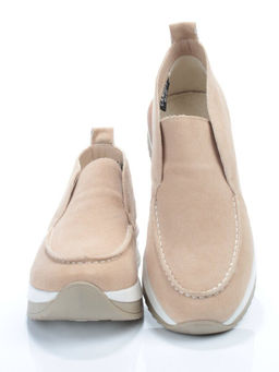 01-5576-6 BEIGE Ботинки демисезонные женские (натуральная замша, байка)
