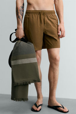 TOALLA PLAYA RAYAS / Khaki - Zara фото 3