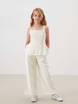 Beli Lastikli Pileli K?z ?ocuk Pantolon