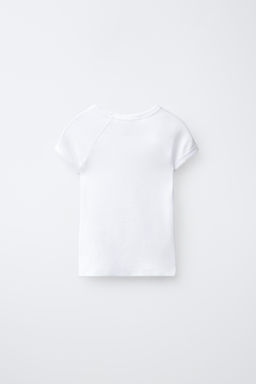 CAMISETA LISA ALGOD?N Y MODAL / Blanco - Zara фото 2
