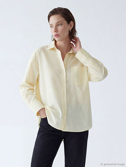 ?izgili Oversize Oxford Kad?n G?mlek