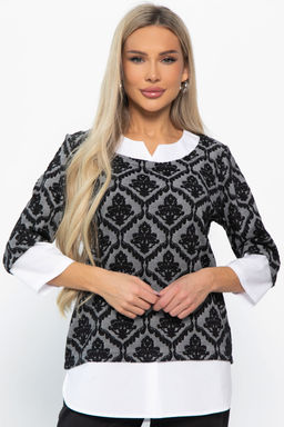 Джемпер Нежный акцент (черно-белый) Б14851-18М