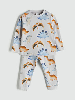 Bask?l? Erkek ?ocuk Pijama Tak?m?