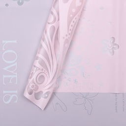 Цена за 20 шт. Пленка флористическая, Бабочки любви, розовая 58х58см