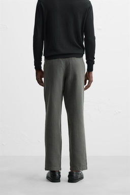 RELAXED FIT TEXTURED TROUSERS - Zara фото 29