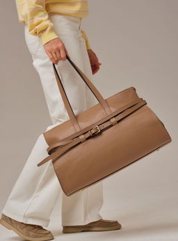 Кожаная сумка Rumi DBR 31152 коричневый капучино фото 7