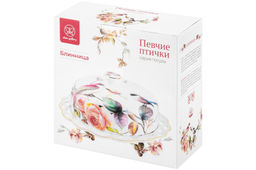 Блинница 26*26*11,5 см "Певчие птички" фарфор NEW BONE CHINA