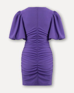 Фиолетовое платье с рукавами-фонариками - Incity фото 6