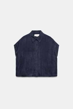 CAMISA FLUIDA OVERSIZE / Marino