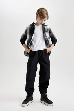 Брюки Jogger Leg для мальчиков с плюшевой флисовой подкладкой - Defacto фото 3