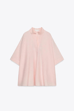 ZW COLLECTION STRIPED OVERSIZE CAPE SHIRT - Zara фото 6