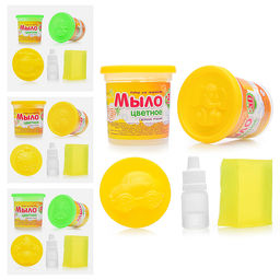 Мыло своими руками цветное, в банке "Ананас"