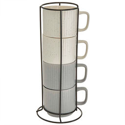 Ф11-056L/4 Набор кружек 4 пр.(320 мл) на подставке "Urban"