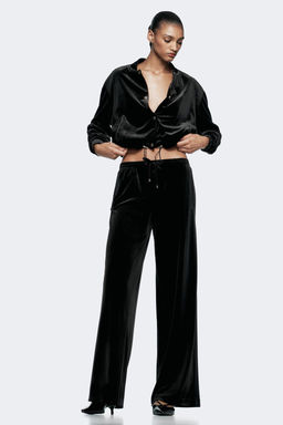 WIDE VELVET TROUSERS