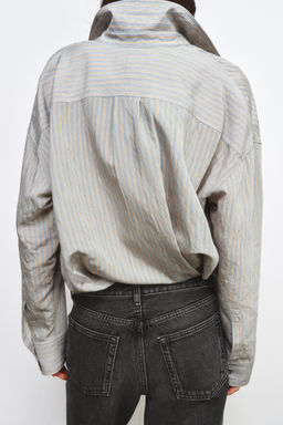 ZW COLLECTION STRIPED FLOWING SHIRT - Zara фото 12