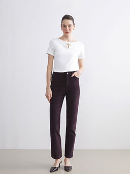 Dar Fit Kadife Kad?n Pantolon