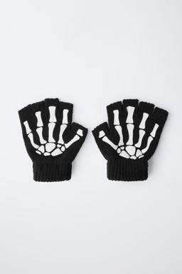 SKELETON FANCY DRESS KNIT MITTENS