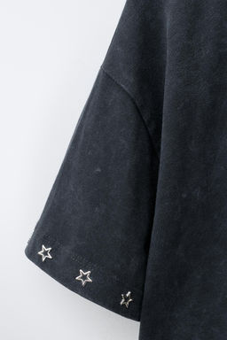 CAMISETA ESTRELLAS BRILLO / Negro - Zara фото 4
