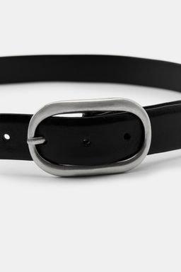 LEATHER BELT WITH DOUBLE BUCKLE - Zara фото 3