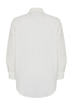 TRENDYOLMILLA Beyaz Dokuma Brode Plaj Gomlegi TBESS25GO00001 фото 6