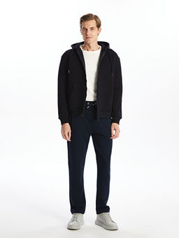 Kap??onlu Uzun Kollu Erkek Fermuarl? Sweatshirt