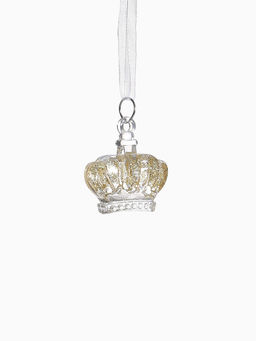 Цена за 2 шт. Ёлочные игрушки 2 шт. Зимнее волшебство. Корона, 44.5 см, прозрачный с золотом фото 9