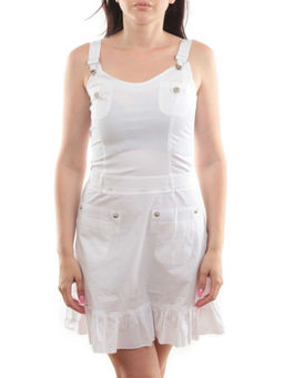 XA-68028 WHITE Сарафан женский (97% хлопок, 3% эластан)