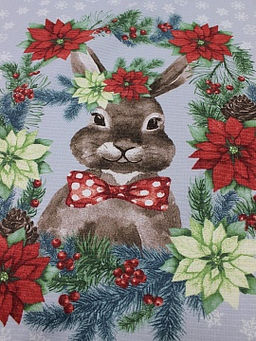 Вафельное полотно Виновник торжества цв.св.серо-голубая дымка, ш.1.5м, хл-100%, раппорт 63см