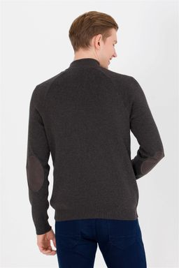 U. S. Polo Assn / Мужской трикотажный кардиган антрацитового меланжевого цвета - U.s. polo assn фото 5