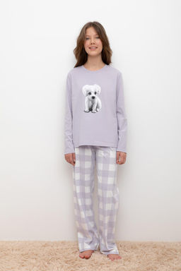 Crockid _ КБ 2830/лепесток орхидеи,клетка виши пижама для дев