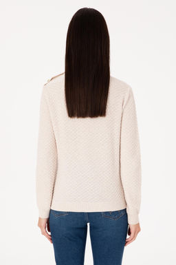 Kad_n Krem Melanj Bisiklet Yaka Kazak - U.s. polo assn фото 5