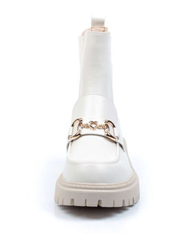 01-5273-2 WHITE Ботинки демисезонные женские (натуральная кожа, байка)