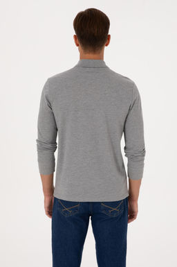 Erkek Regular Fit Polo Yaka Gr_ Melanj Basic Sweatshirt Sepette S_rpriz _ndirim - U.s. polo assn фото 5