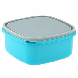 Контейнер пластмассовый "Любимый город" 1,35л, 16,5х16,5х7,3см, полипропилен, квадратный, бирюзовый/серый (Россия)