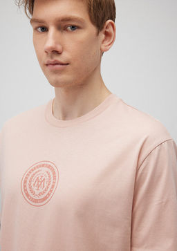 Muhur Logo Bask?l? Pembe Tisort - Mavi фото 5